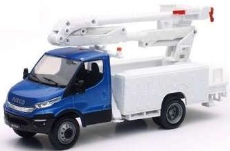 NEW15873C - Camion IVECO Daily bleu avec nacelle - 1