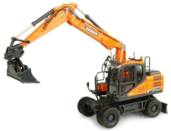 UH8134 - Pelle sur pneus DOOSAN DX160W avec godet curage et benne preneuse - 1