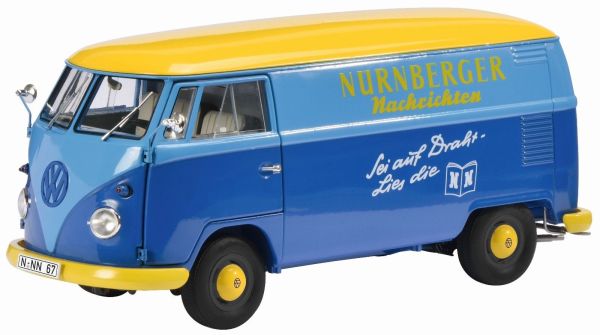 SCH279 - VOLKSWAGEN  T1 marquage Nurnberger Nachrichten bleu toit jaune - 1