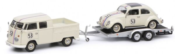SCH3742 - VOLKSWAGEN T1B avec remorque et  Coccinelle VW Choupette - 1