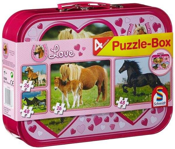 SCM55588 - 2 puzzles de 26 Pièces et 2 puzzles de 48 Pièces - CHEVAUX - 1