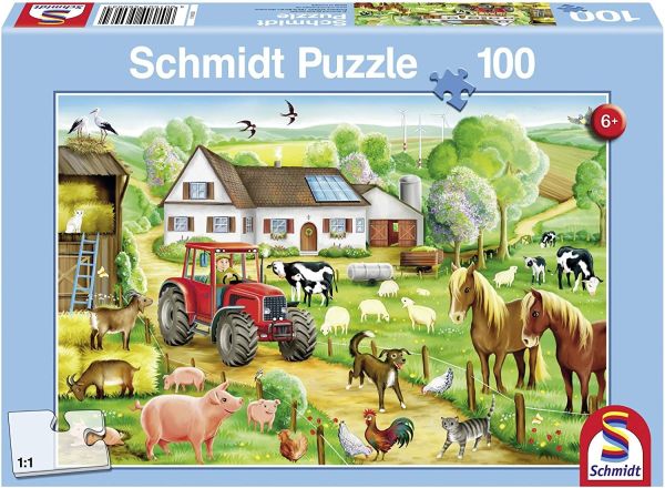 SCM56003 - Puzzle - 100 Pièces - Joyeuse ferme - 36 cm x 24 cm - 1