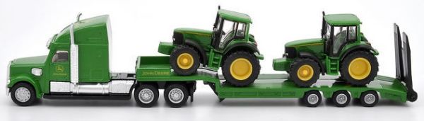 SIK1837 - Camion 6x4 Avec remorque Porte-engins surbaissée avec JOHN DEERE 6920 et 6820 Ech:1/87 - 1