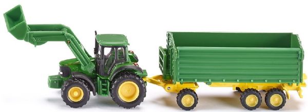 SIK1843 - JOHN DEERE avec Chargeur et Remorque 3 Essieux Ech:1/87 - 1