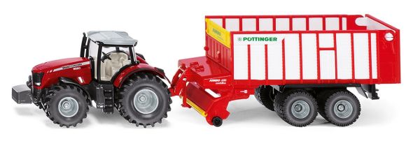 SIK1987 - MASSEY FERGUSSON 8690 Dyna VT avec remorque autochargeuse 2 essieux POTTINGER Jumbo 6010 - 1