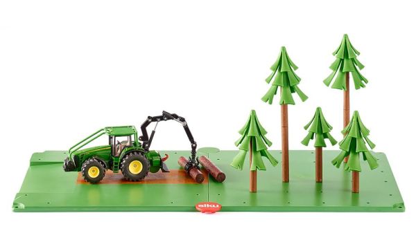 SIK5605 - Set forestier avec tracteur ref 1974 dimensions plateau 54x27cm - 1