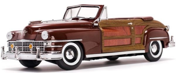 SUN6143 - CHRYSLER Town and Country cabriolet 1949 marron porte imitation bois - 1