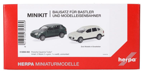 HER012836-002 - PORSCHE Cayenne Turbo vert et blanc - 2 pièces à assembler - 1