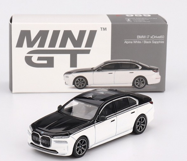 MGT00959-L - BMW I7 Xdrive60 Alpine blanc et noir Sapphire 2024 - 1