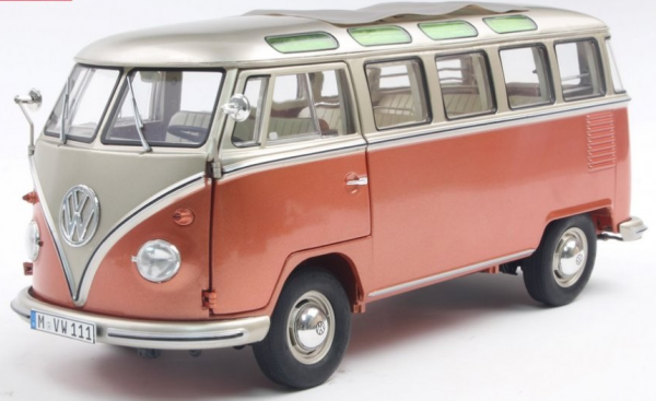SCH605 - VOLKSWAGEN T1 Samba Bus 1962 orange et gris métallique - 1