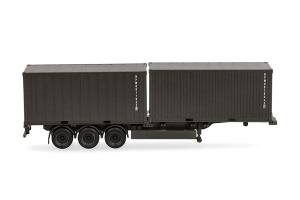 HER747240 - Semi porte container 3 essieux avec 2 containers 20 pieds BUNDESWEHR - 1