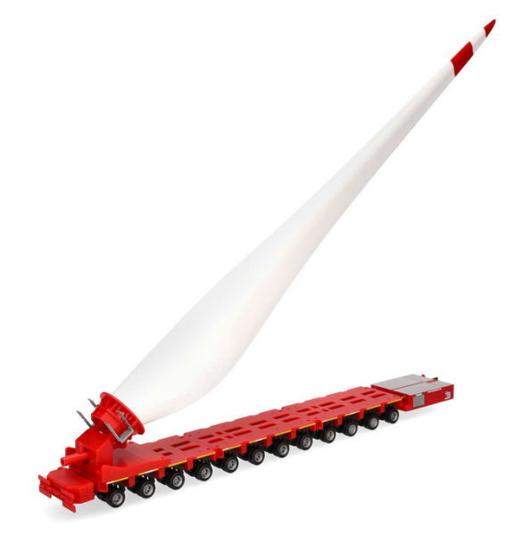 HER320054 - GOLDHOFER FTV 300 12 essieux avec pale d'éolienne MAMMOET - 1