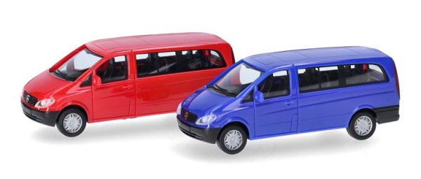 HER014236 - MERCEDES BENZ Vito W639 2003 rouge et bleu - 2 pièces à assembler - 1