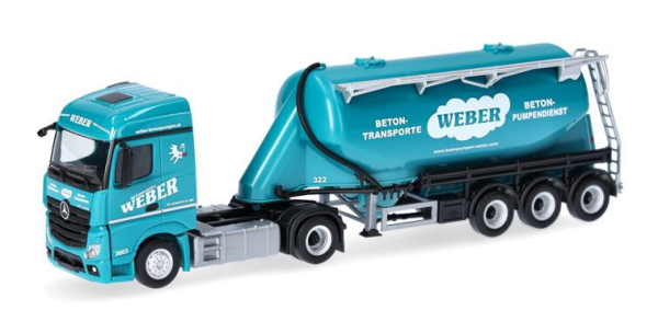 HER320351 - MERCEDES BENZ Actros 2018 4x2 avec remorque silo 3 essieux WEBER - 1