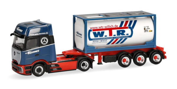HER320443 - MERCEDES BENZ Actros L 4x2 avec porte container 20 pieds 3 essieux BERMES - 1