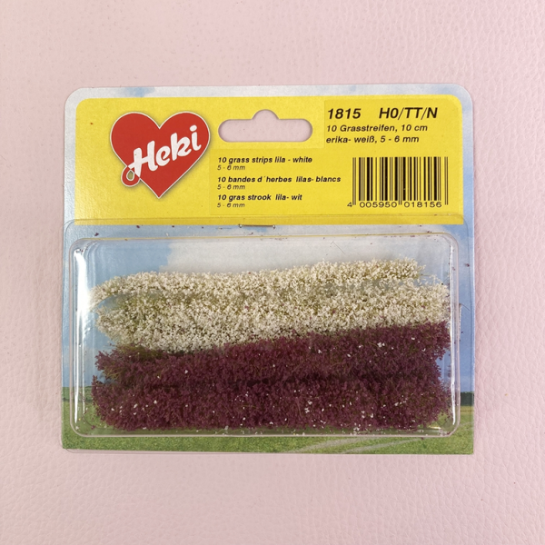 HEK1815 - Lot de 10 bandes d'herbes Lilas et blanc 10 cm - 1
