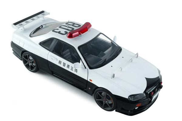 SOL1804317 - NISSAN Skyline GT-R BNR34 Police Japonaise de 1999 blanc - 1
