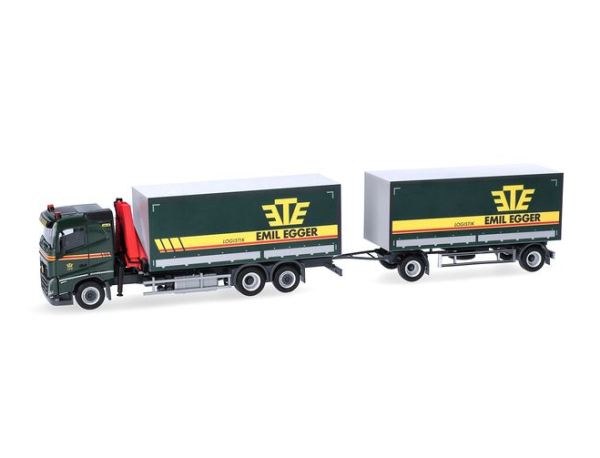HER320504 - VOLVO FH GL FD 2020 6x2 avec grue et remorque 1+1 essieux EMIL EGGER - 1