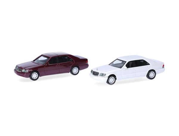 HER012751-004 - MERCEDES BENZ S-Klasse W140 rouge et gris - 2 pièces à assembler - 1