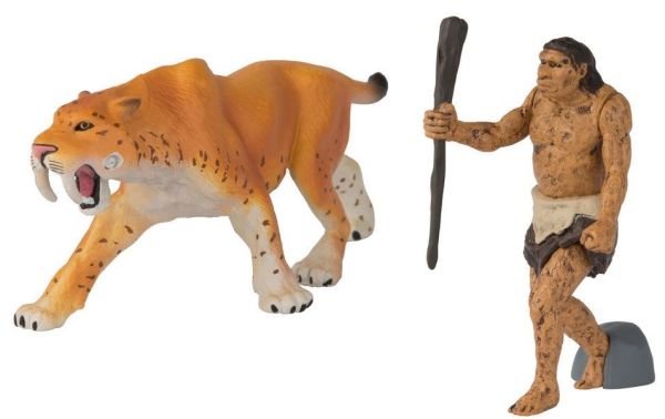 T16053 - Tigre à dents de sabre et homme des cavernes - 1
