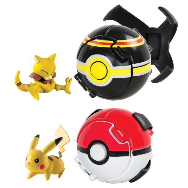 T19088D - Set de combat suprême POKEMON - ABRA vs PIKACHU avec leurs POKE BALL - 1