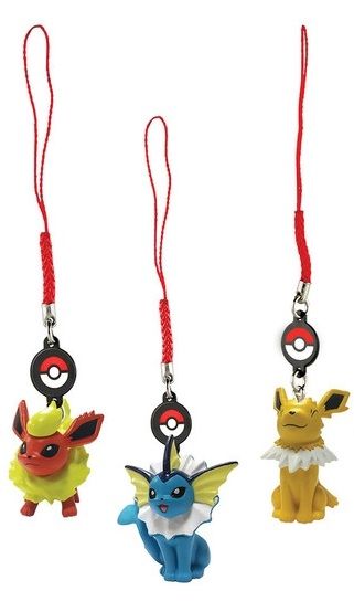 T19512N-03 - Pack de 3 Portes clés POKEMON - PYROLI , VOLTALI et AQUALI - 1