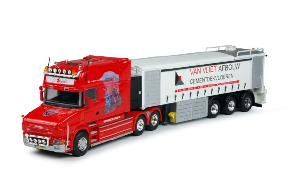 TEK61395 - SCANIA T144 Tropédo 6x4 avec remorque 3 essieux pour chappes de béton VAN VLIET AFBOUW - 1