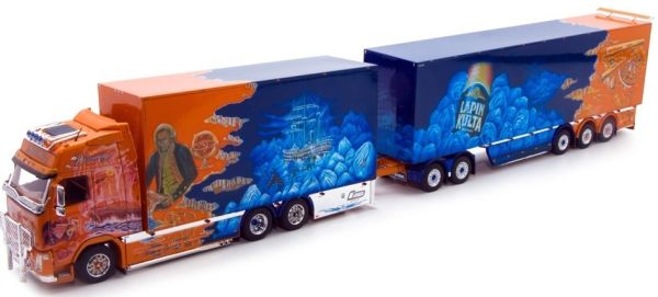 TEK61728 - VOLVO  FH02 Globetrotter XL 6x2 porteur caisse rigide avec combi semi 3 essieux et dolly 2 essieux Ristimaa Discovery - 1