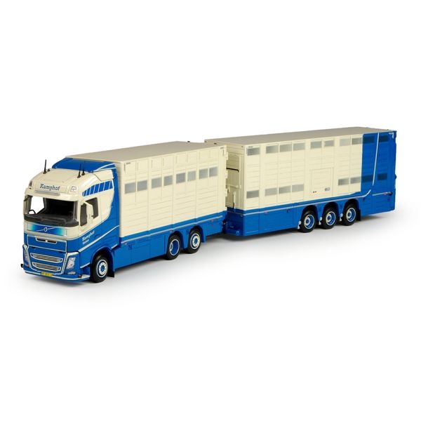 TEK68096 - Porteur VOLVO FH04 GL 6x2 avec remorque bétaillère 3 Essieux KAMPHOF - 1
