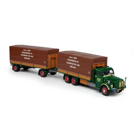 TEK68655 - Porteur SCANIA L76 6x4 avec Remorque bâché 2 Essieux VAN DEN BOS - 1