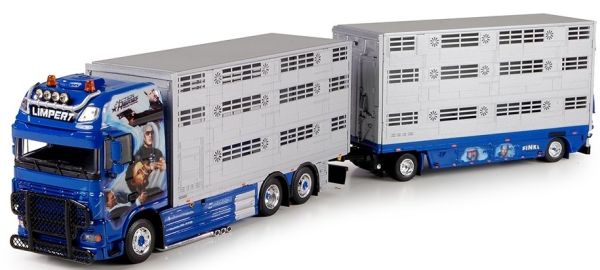 TEK68658 - DAF XF105 Super Space Cab porteur 6x2 avec remorque bétaillère 2 essieux LIMPERT - 1