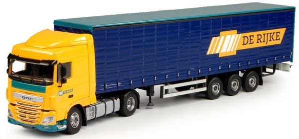 TEK70140 - DAF Euro 6 XF Space Cab 4x2 avec semi bachée 3 essieux Tautliner De Rijke - 1