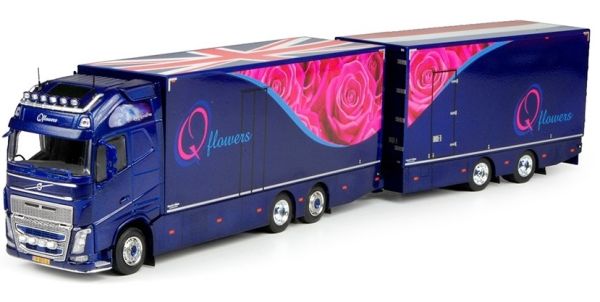 TEK70209 - VOLVO FH04 Globetrotter XL 6x4 porteur caisse rigide avec remorque Qflowers - 1