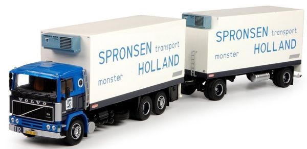 TEK70239 - VOLVO F12 porteur caisse frigorifique 6x2 avec remorque frigo 2 essieux SPRONSEN - 1