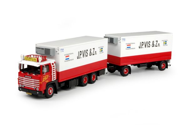 TEK70273 - SCANIA 141 Porteur 3 Essieux avec remorque Frigo 2 Essieux  J.P. VIS & ZN. - 1