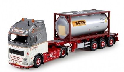 TEK70637 - VOLVO FH04 GL XL 4x2 avec semi-porte container et container citerne 20 Pieds L. DE KRAKER - 1
