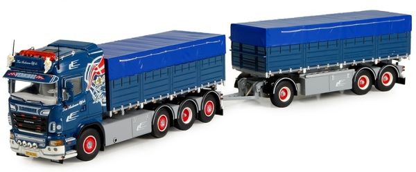 TEK70960 - SCANIA R09 Highline porteur plateau baché et remorque 3 essieux transports KAI ANDERSEN - 1