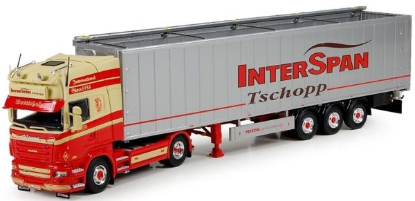TEK71081 - SCANIA R09 Topline 4x2 avec semi Cargo Floor 3 essieux transport Interspan Tschopp - 1