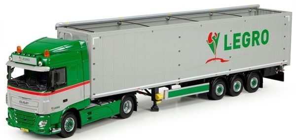 TEK71332 - DAF Euro 6 Space Cab 4x2 avec semi Cargo Floor 3 essieux bache ouverte transport Legros - 1