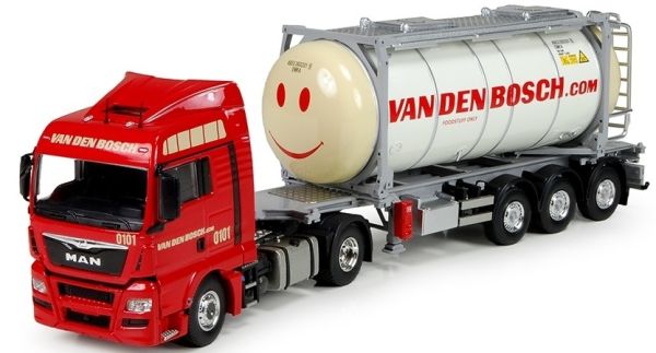 TEK71657 - MAN TGX Euro 6 XLX 4x2 avec semi porte conteneur 3 essieux et silo conteneur transport Van den Bosch - 1