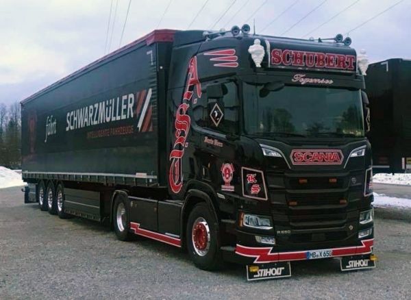 Camion SCANIA 142 4x2 Avec Remorque Bâchée DISSEGNA - HERPA 1/87 - Neuf