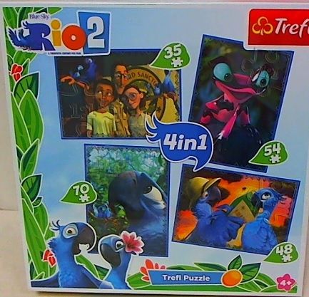 TRF34225 - 4 Puzzles de 35, 48 , 54 et 70 Pièces RIO 2 20.5 x 28.5 cm - 1