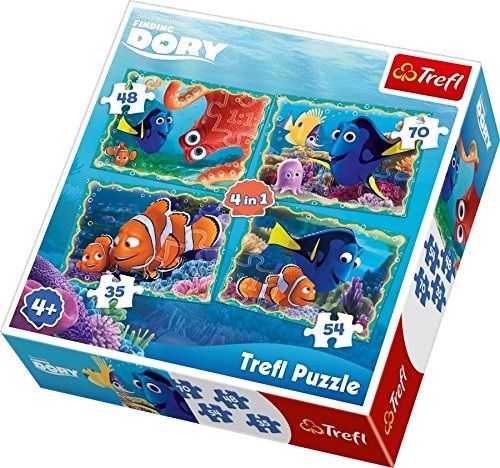 TRF34259 - 4 Puzzles de 35, 48 , 54 et 70 Pièces LE MONDE DE DORY  28.5 x 20.5 cm - 1