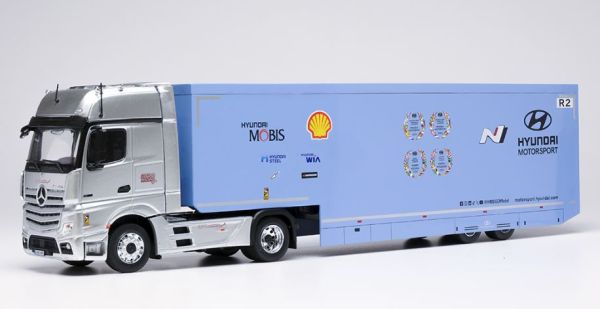 IXOTTR036.22 - MERCEDES-BENZ Actros 4x2 avec remorque surbaissé 2 Essieux - Transporteur de Rallye - 1
