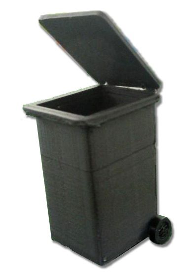 UM143 - Poubelle miniature grise 240l dimension 2 x 1.5 hauteur 3 cm - 1