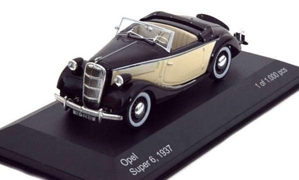 WBX104 - OPEL Super 6 1937 cabriolet noir portes beiges - 1