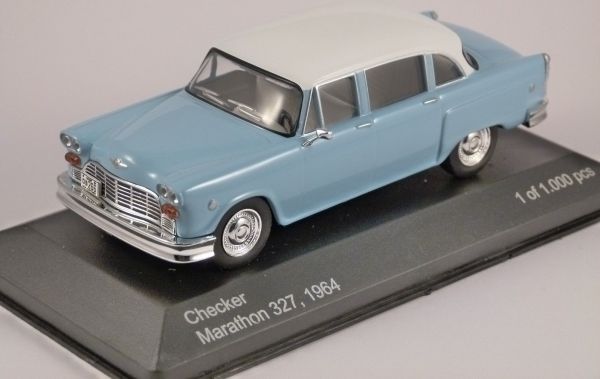 WBX202 - CHECKER Marathon 327 1964 bleue ciel toit blanc - 1