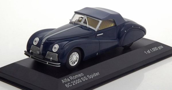 WBX219 - ALFA ROMEO 6C 2500 SS Spider cabriolet 1939 bleue sombre - 1