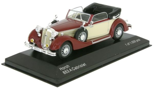 WBX258 - HORCH 853A cabriolet 1938 rouge et beige - 1