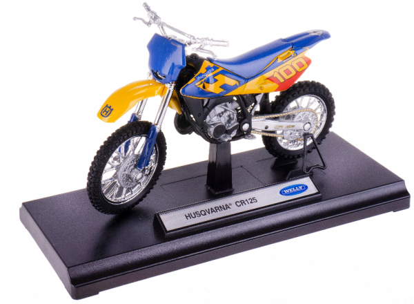 WELHU19660PW - Moto de cross HUSQVARNA CR125 bleue et jaune - 1